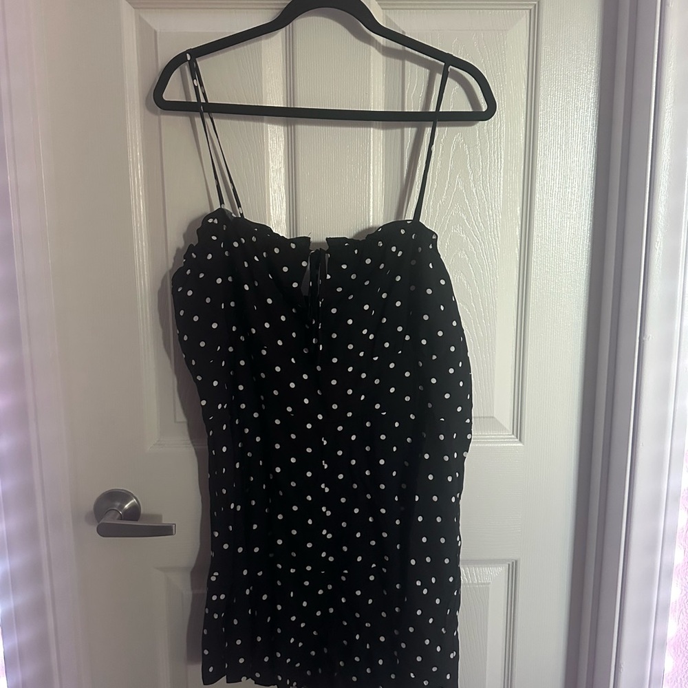 Black and White Polka Dot Women's Romper